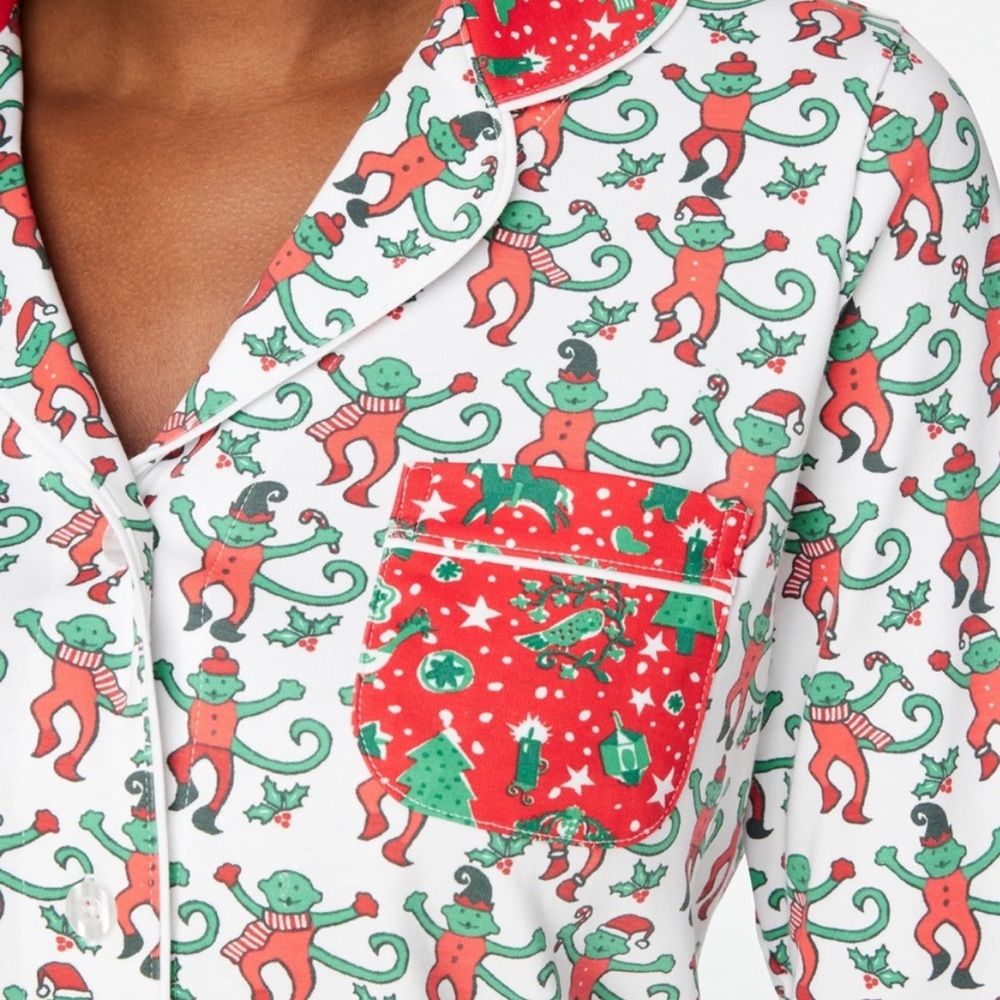 Roller Rabbit Holiday Medley Long Sleeve Polo Pajamas